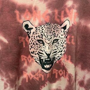 12 Pm By Mon Ami Pink Tie-Dye Leopard Tee